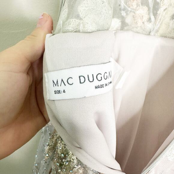 Mac Duggal 20131 Floral Multi Color Neutral Floral A Line Embroidered Gown 4 NEW - Picture 7 of 10